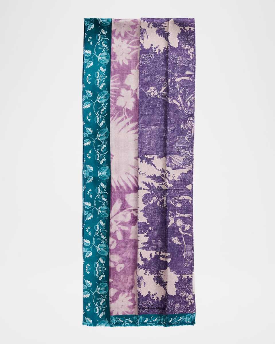 Floral-Print Silk Scarf